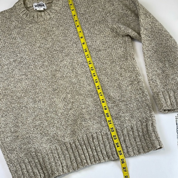 Woolrich Vintage Wool Blend Cable Knit Sweater Size L Women’s Crewneck Beige - Picture 15 of 16